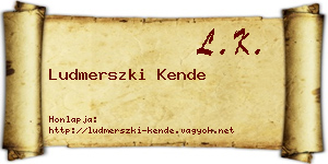 Ludmerszki Kende névjegykártya